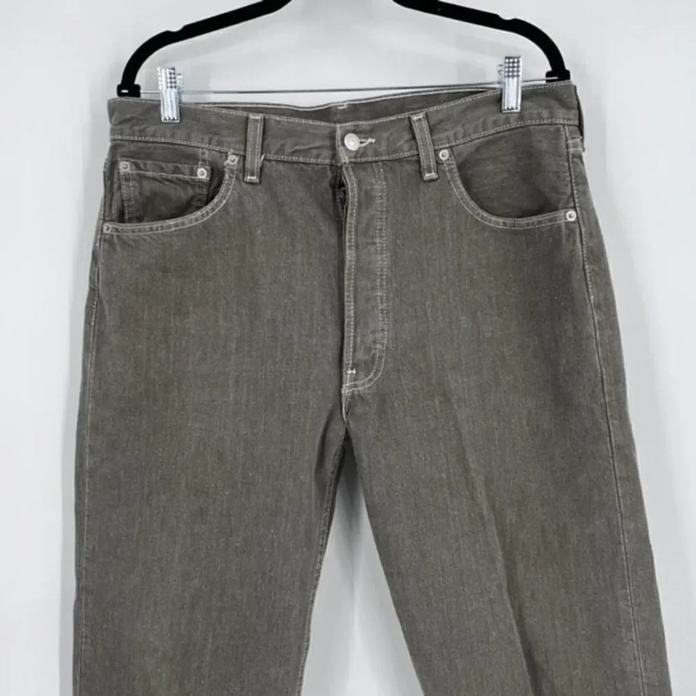 Vintage‎ Y2K 2000s Levi's 501 button fly Men's Green Denim Jeans Size 36 Sample